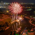 Feuerwerk beim imPark Sommerfestival 2019 vom Olympiaturm aus gesehen