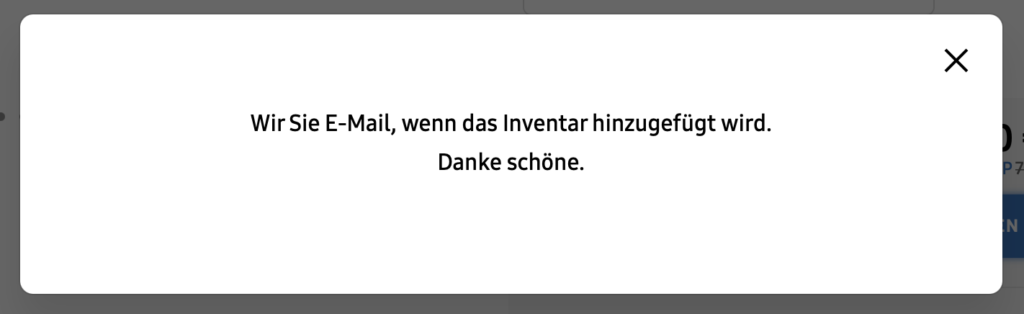 Wir Sie E-Mail - fehlerhafte Übersetzung im Samsung Online Shop